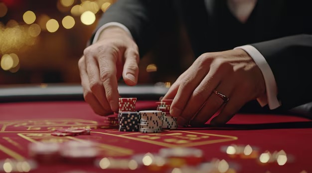 CQ9 baccarat table with cards and betting layout